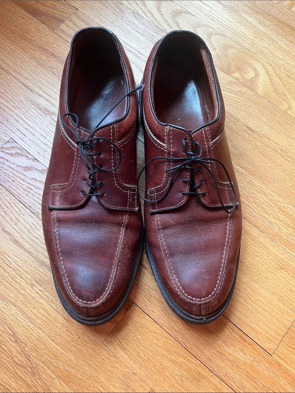 Allen Edmonds Wilbert Brown Leather Lace-Up Dress Shoes size 14 EEE